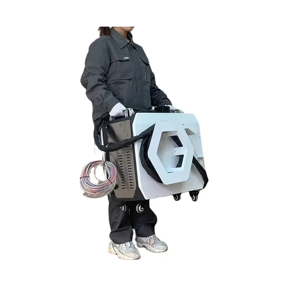 300W portable suitcase pulsed laser cleaning machine for rust and coating removal