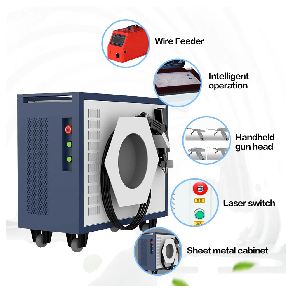 Laser welding button and control handle of the air-cooled welder