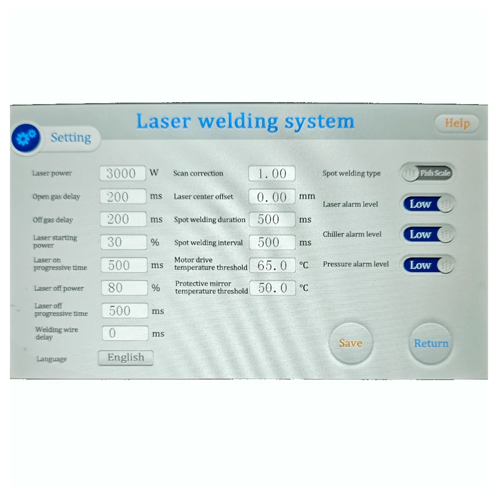 Branded control system of the customizable laser welding machine