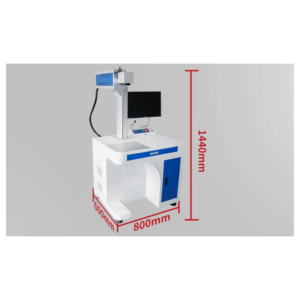 Size drawing of the desktop CO2 marking machine