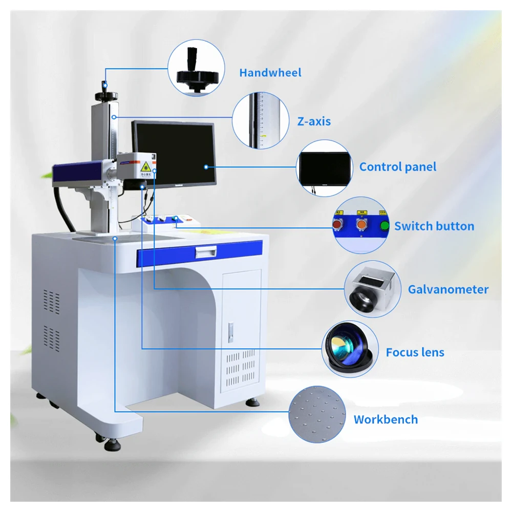 Control panel of the desktop MOPA laser marker