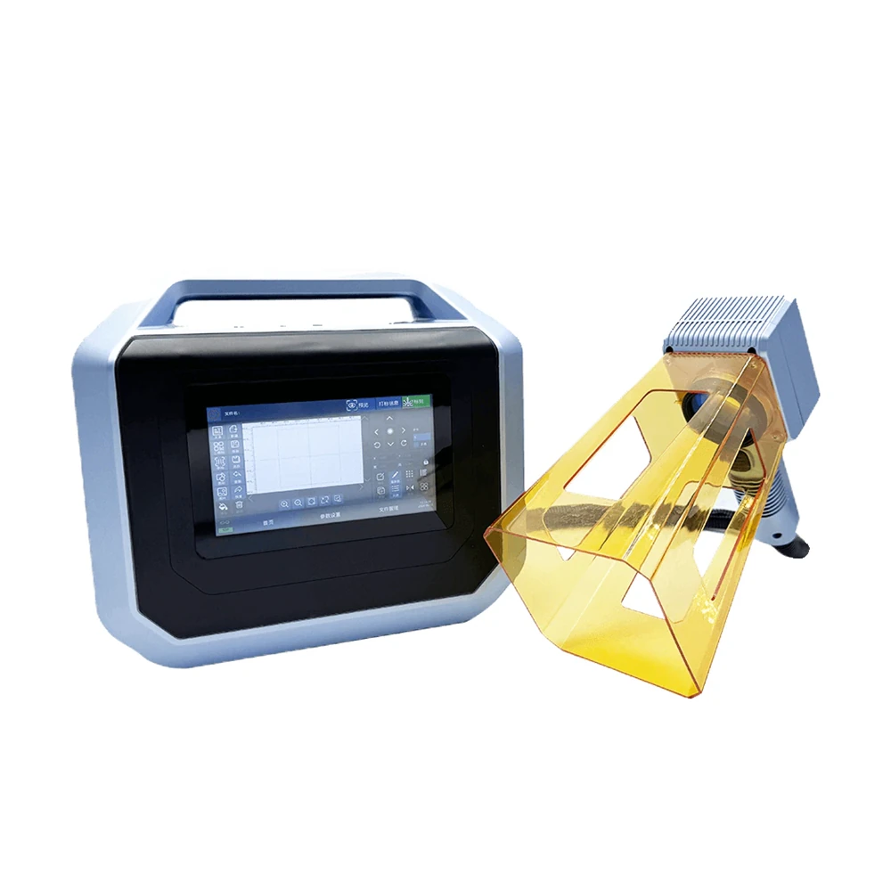 Marking a metal tool with the handheld laser gun