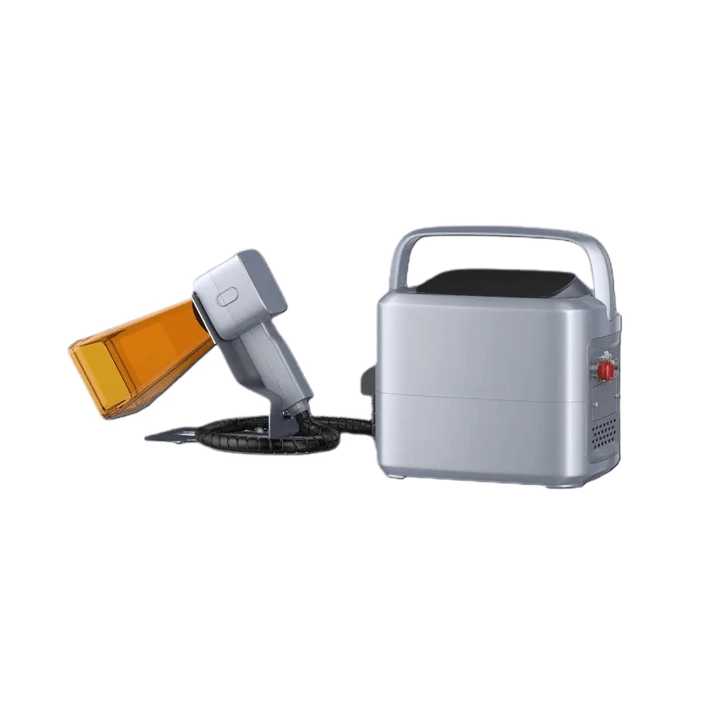 Handheld fiber laser marking machine with a portable marking gun and touchscreen controller
