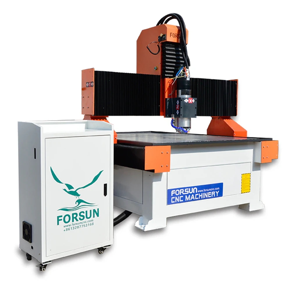 Stone CNC machine engraving a granite surface