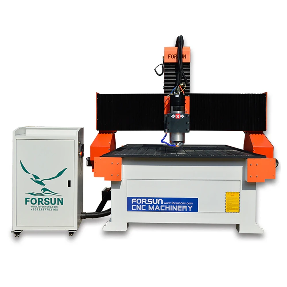 Heavy-duty router gantry and stone spindle detail