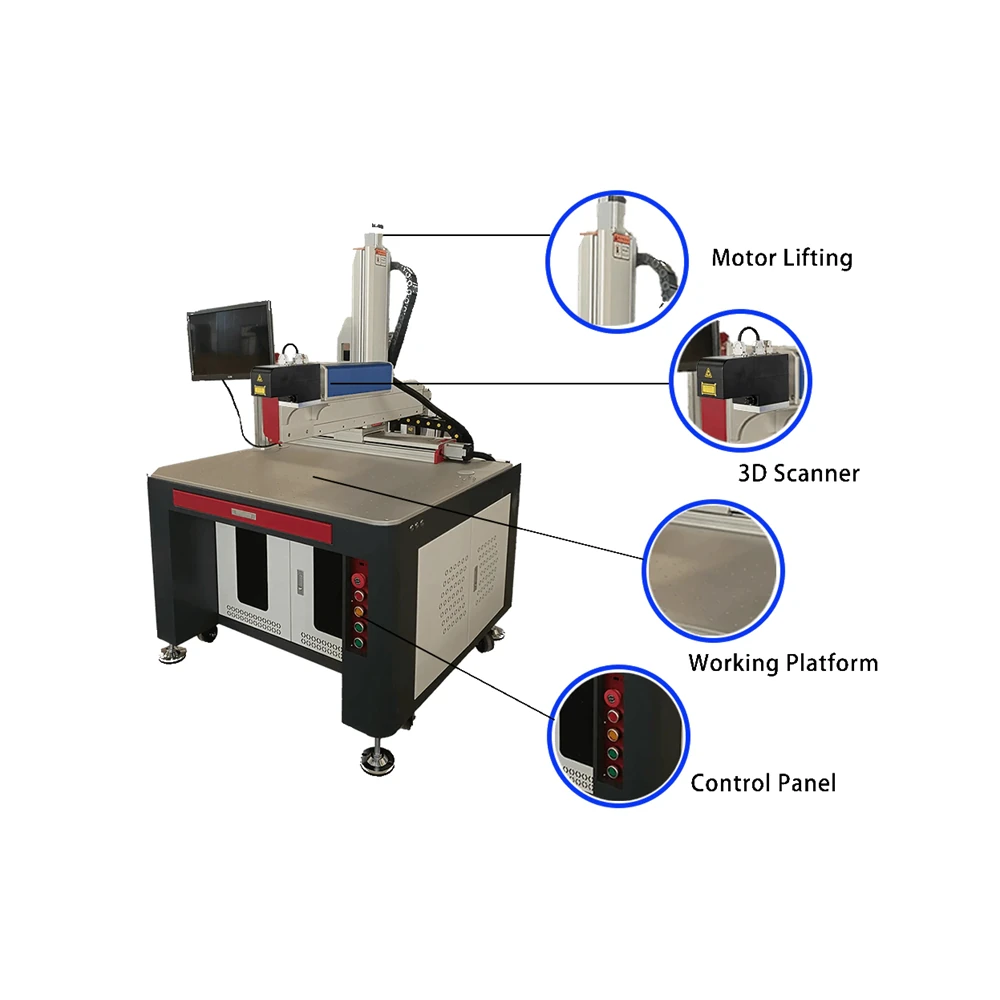 3D scanner head on the large format fiber marker