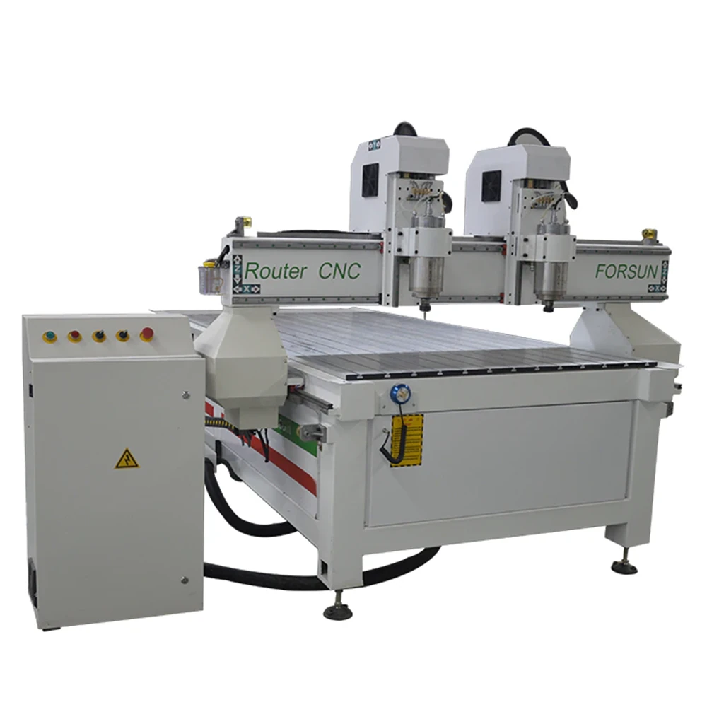 Multi-spindle router gantry and work table