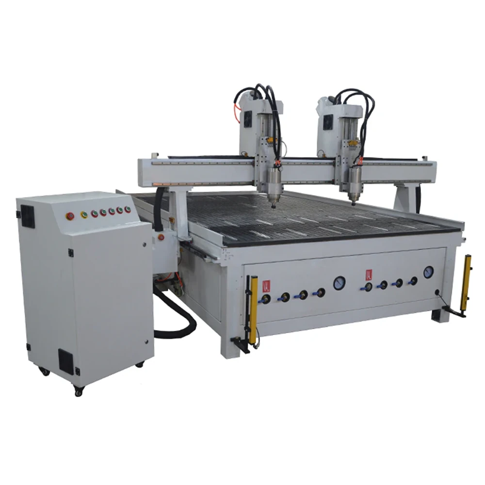 Multi-spindle router control cabinet and machine detail