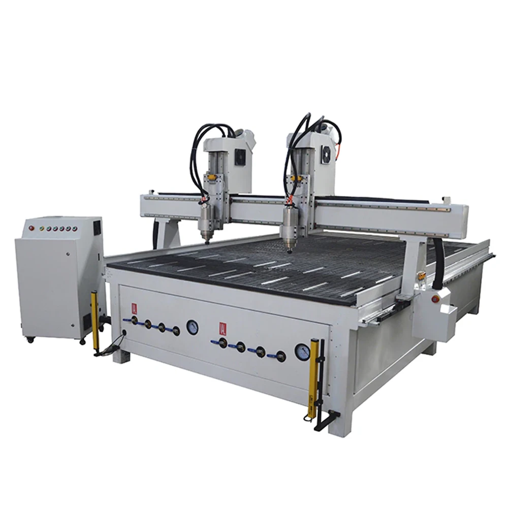 Multi-spindle CNC router with twin heads