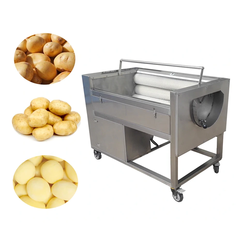 Root brush roller washing machine peeling potatoes and root vegetables