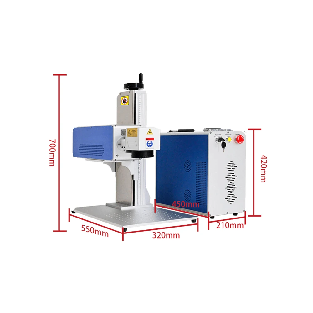 Split CO2 laser marking machine dimension drawing