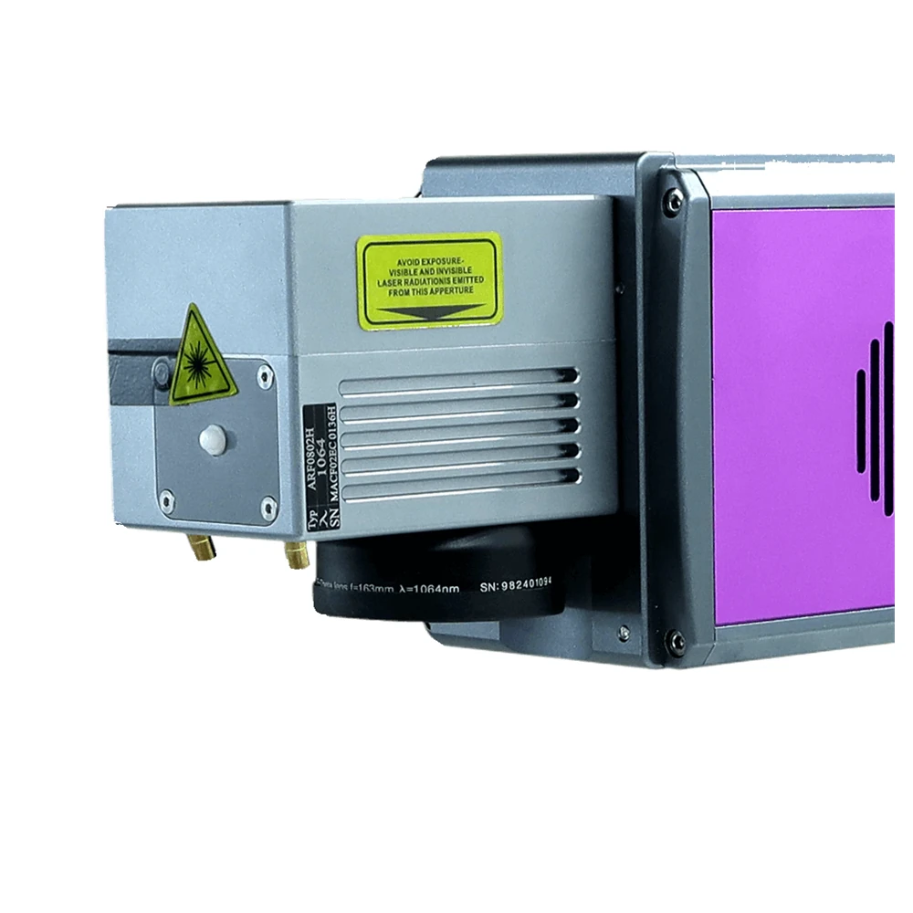 Split UV laser marking machine head and cabinet arrangement