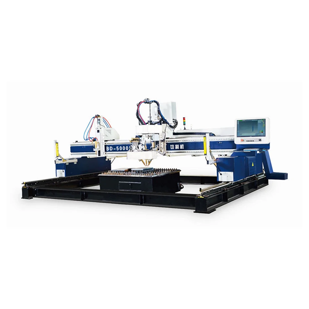 Triple-torch rotary flame cutting machine with three rotating oxy-fuel torches