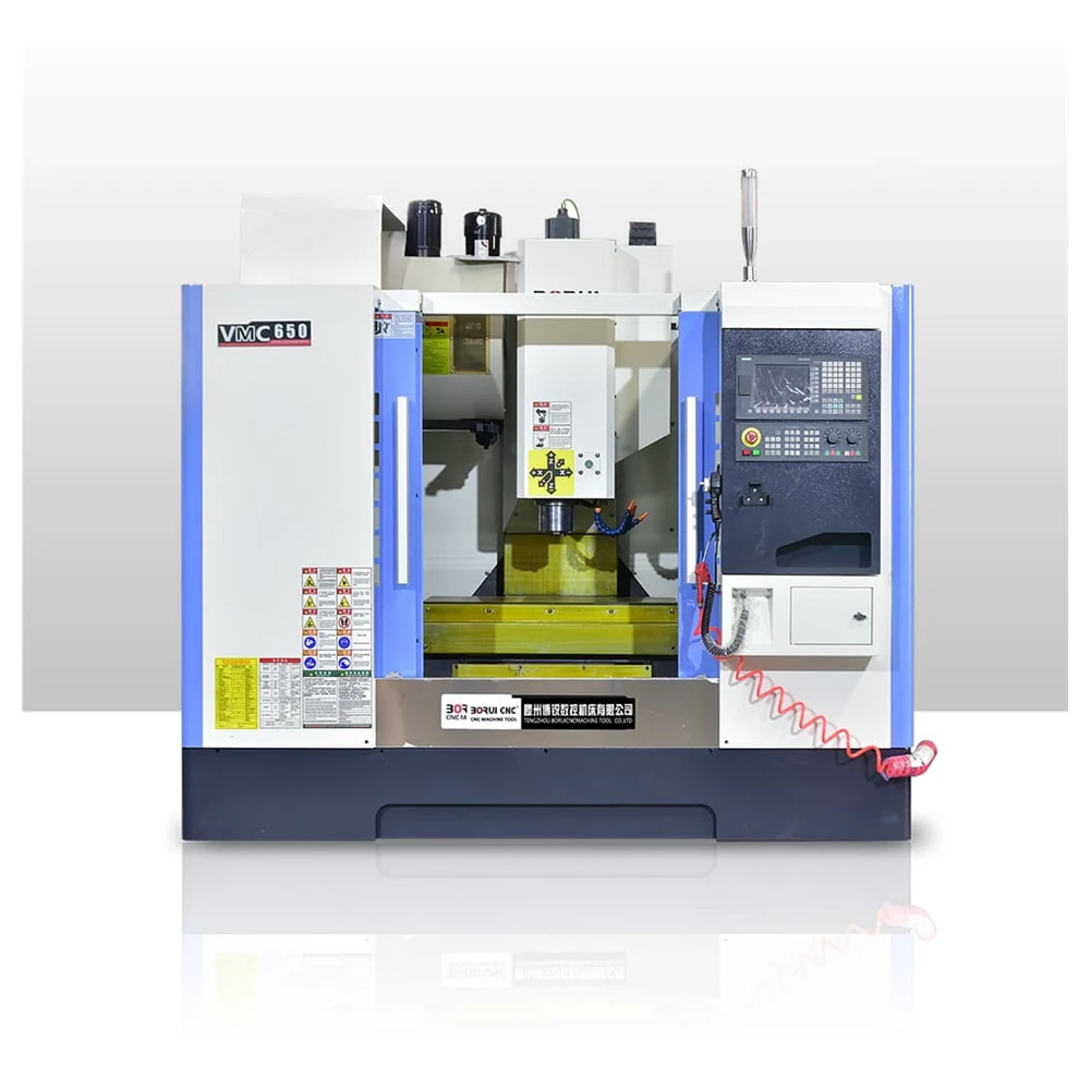 Vertical machining center VMC650 milling a metal workpiece